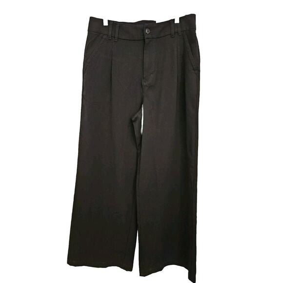 NWT! Urban Outfitters Super Wide Leg High-waist Stretch Pants Black Size 12 - Picture 1 of 10